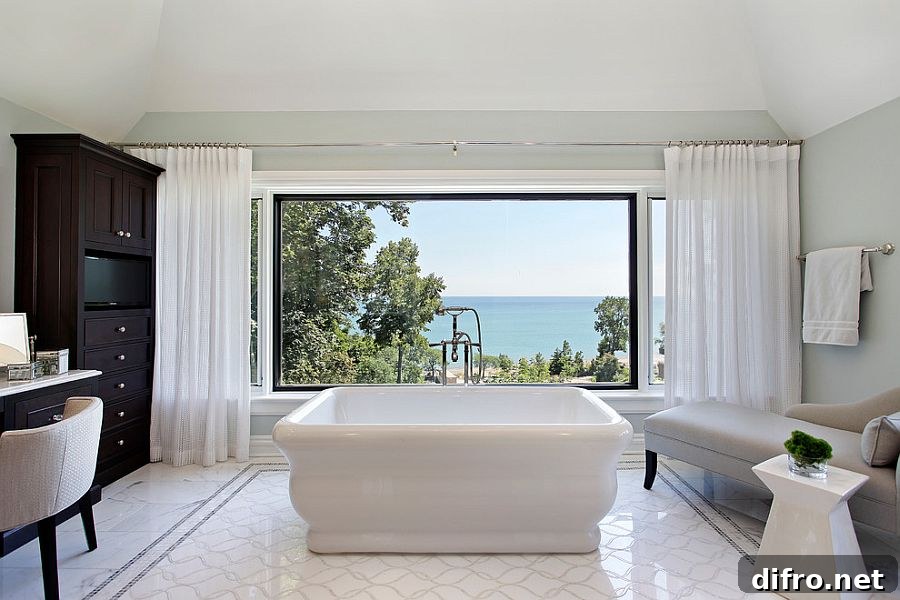 Comfy, spa-styled contemporary bathroom in white [Design: 2Design Group]