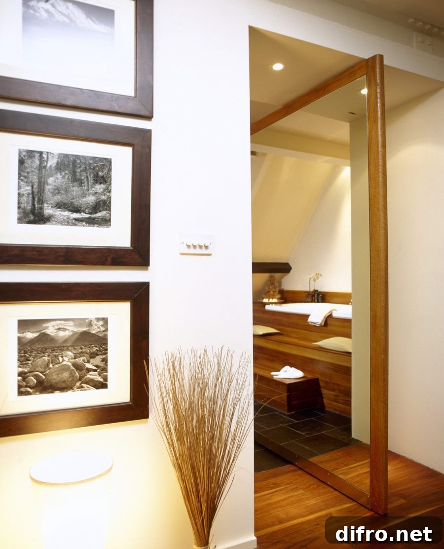 Spotlights in a white powder room