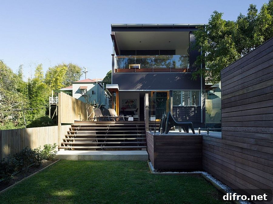 House open up into the small private backyard and deck