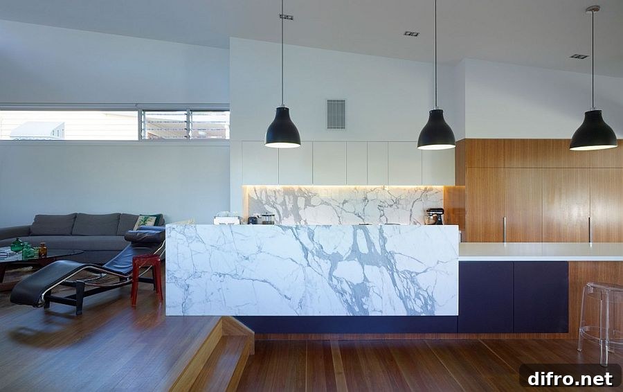 Fabulous marble kitchen island and counter design
