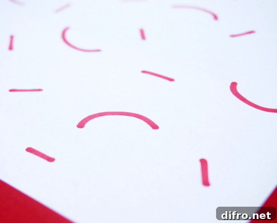 Memphis-style markings have a hand-drawn look