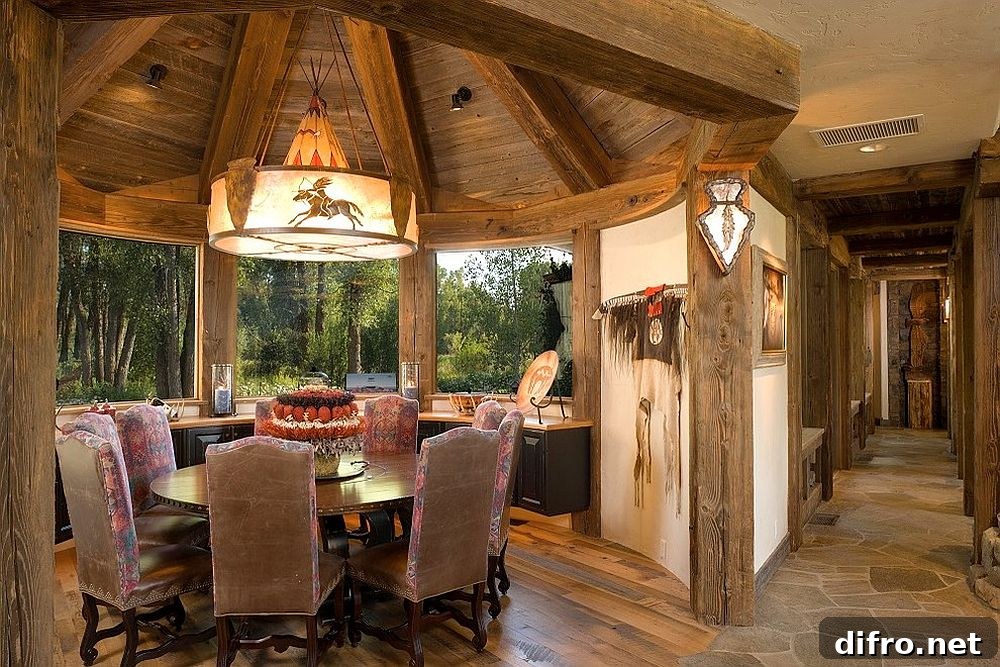 Cozy custom dining room with rustic elegance