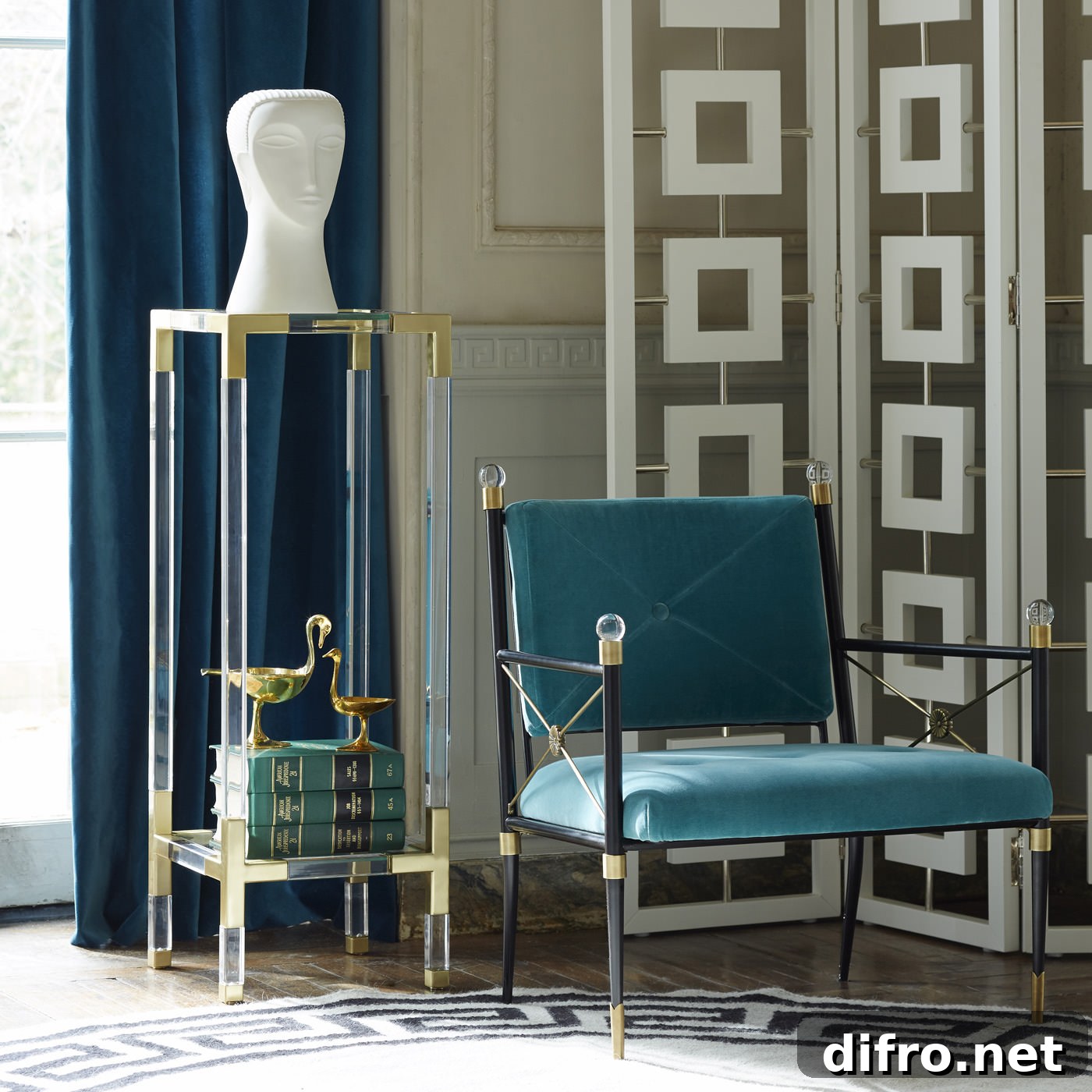 Lucite pedestal table from Jonathan Adler
