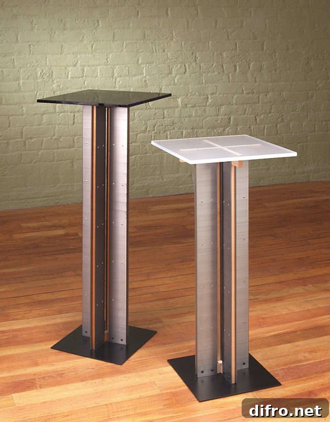 Modern pedestal tables from Stoneline Designs
