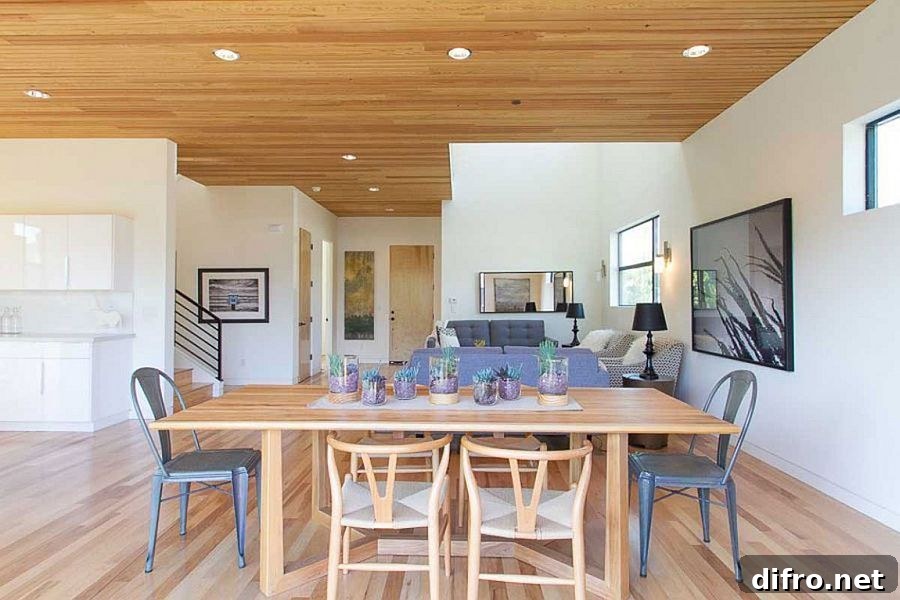 A view of the lower level of modern-tradtional home in California