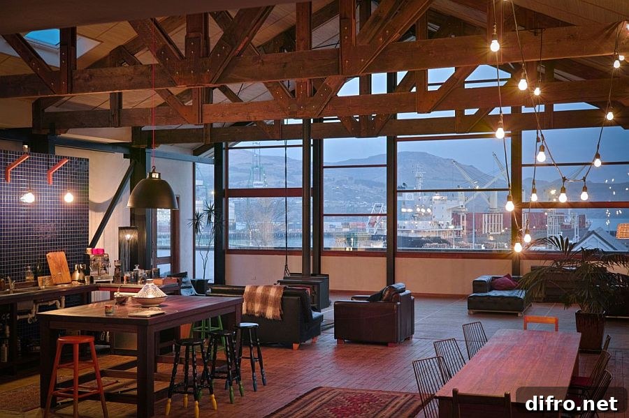 Amazing view of the port, distant hills and southern sea from the house