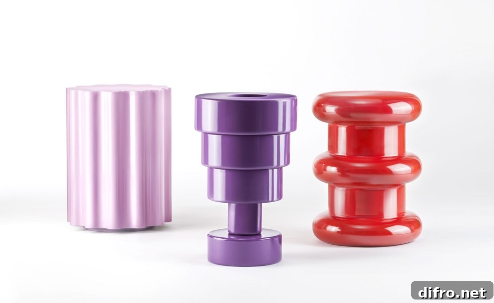 Colonna stool, Calice vase, Pilastro stool