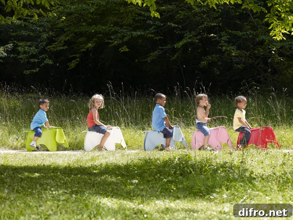 Kids on Eames Elephants