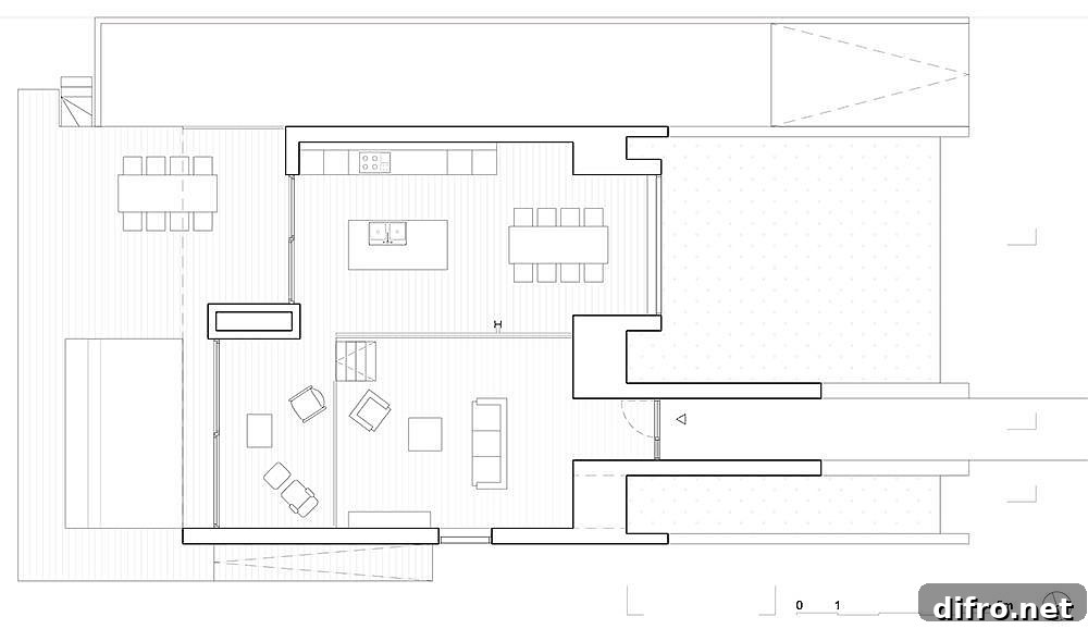 Floor plan of upper level of Pibo House in Belgium
