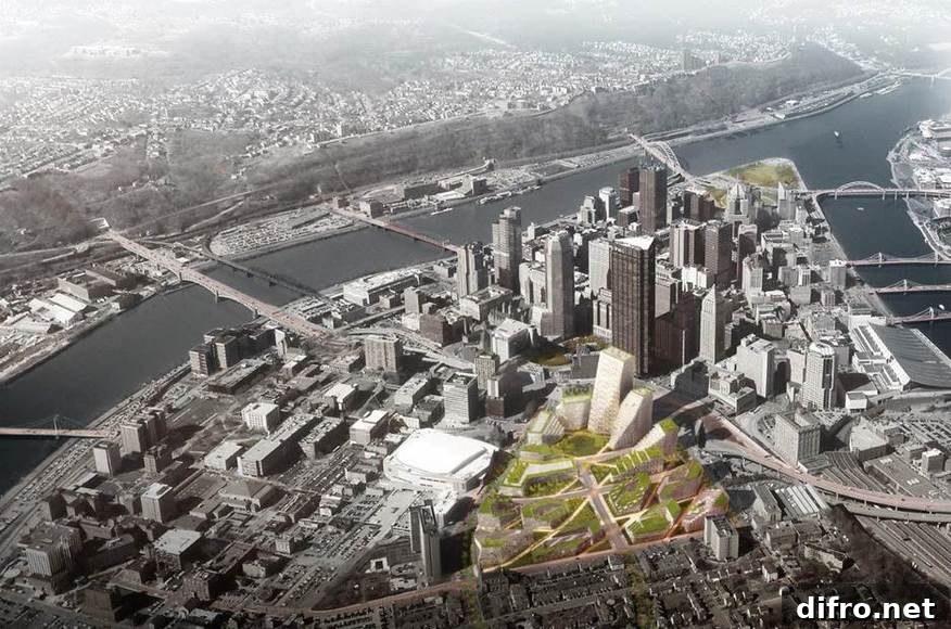 Pittsburgh Lower Hill master plan overview