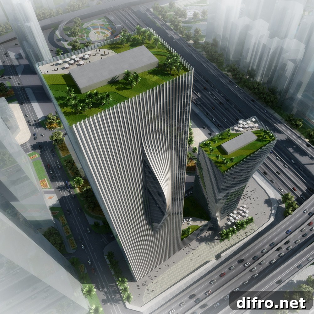 Shenzhen Energy HQ aerial rendering