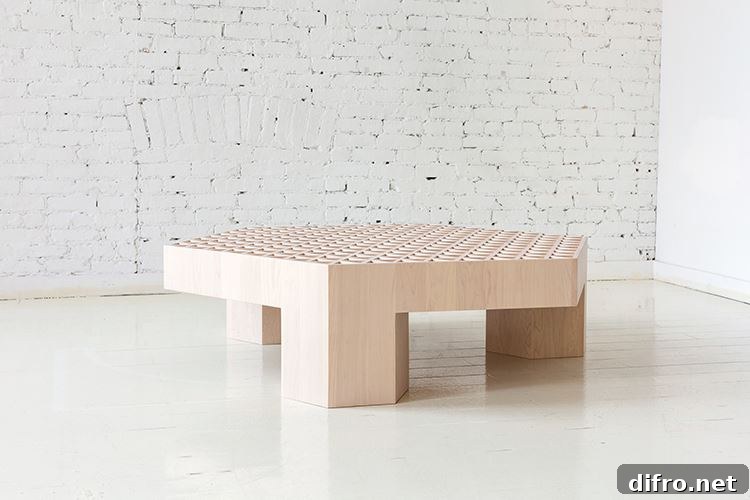 Wooden hexagonal table from Fort Standard