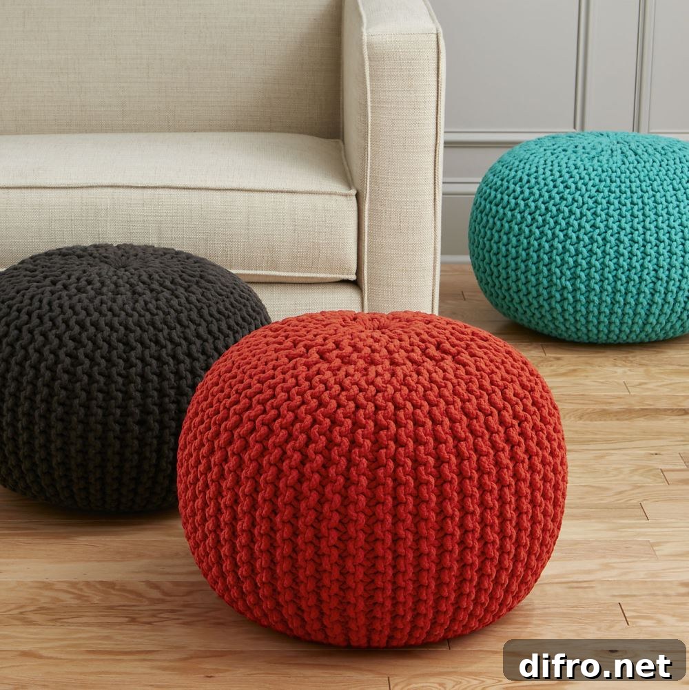 Colorful poufs from CB2