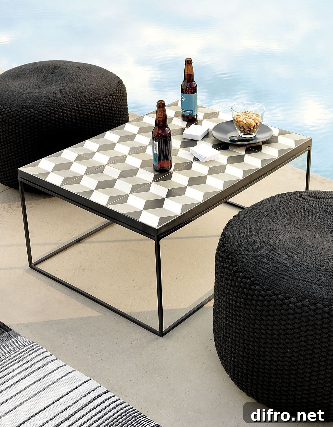 Outdoor-friendly pouf from CB2