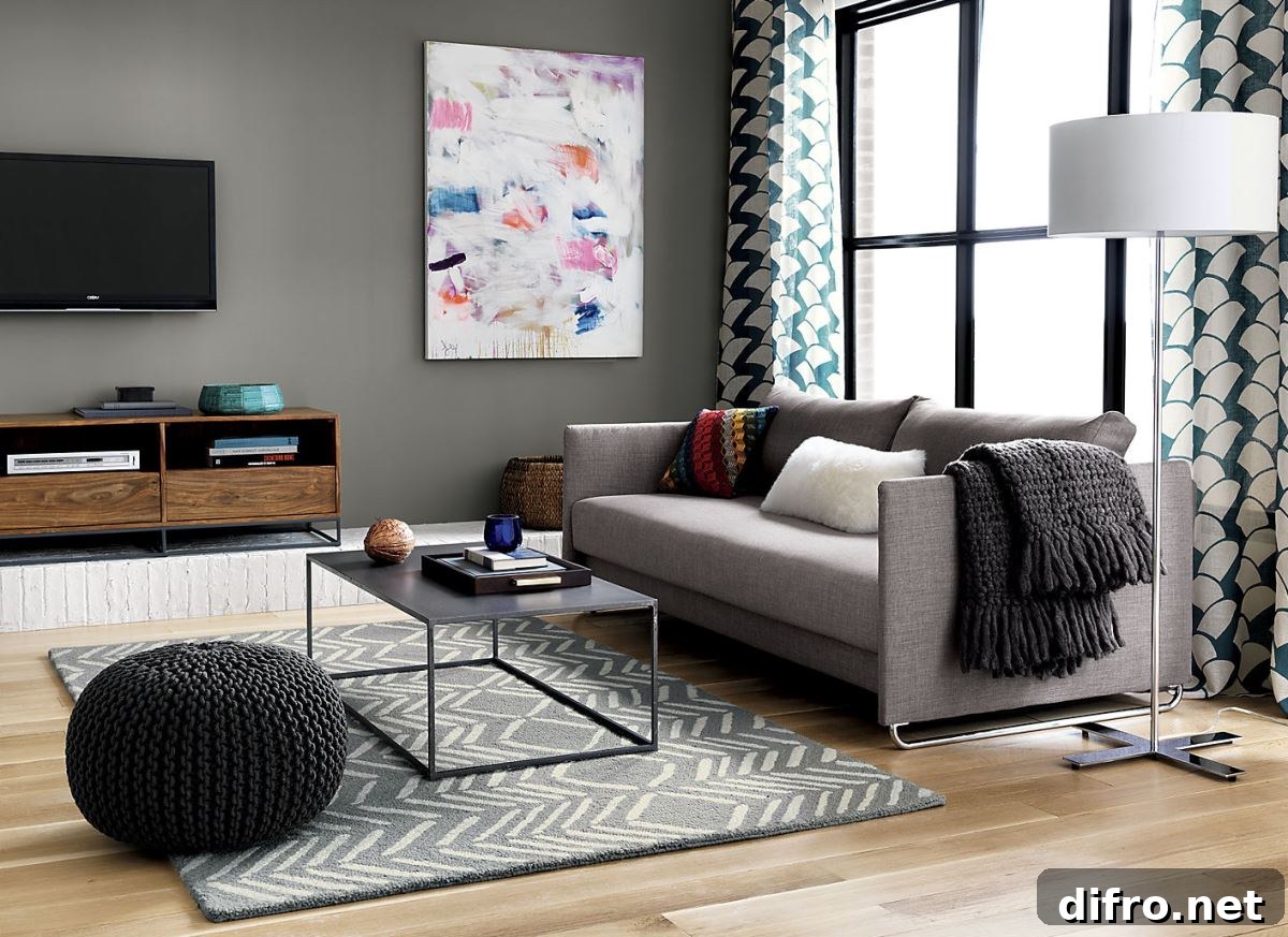 Black pouf from CB2