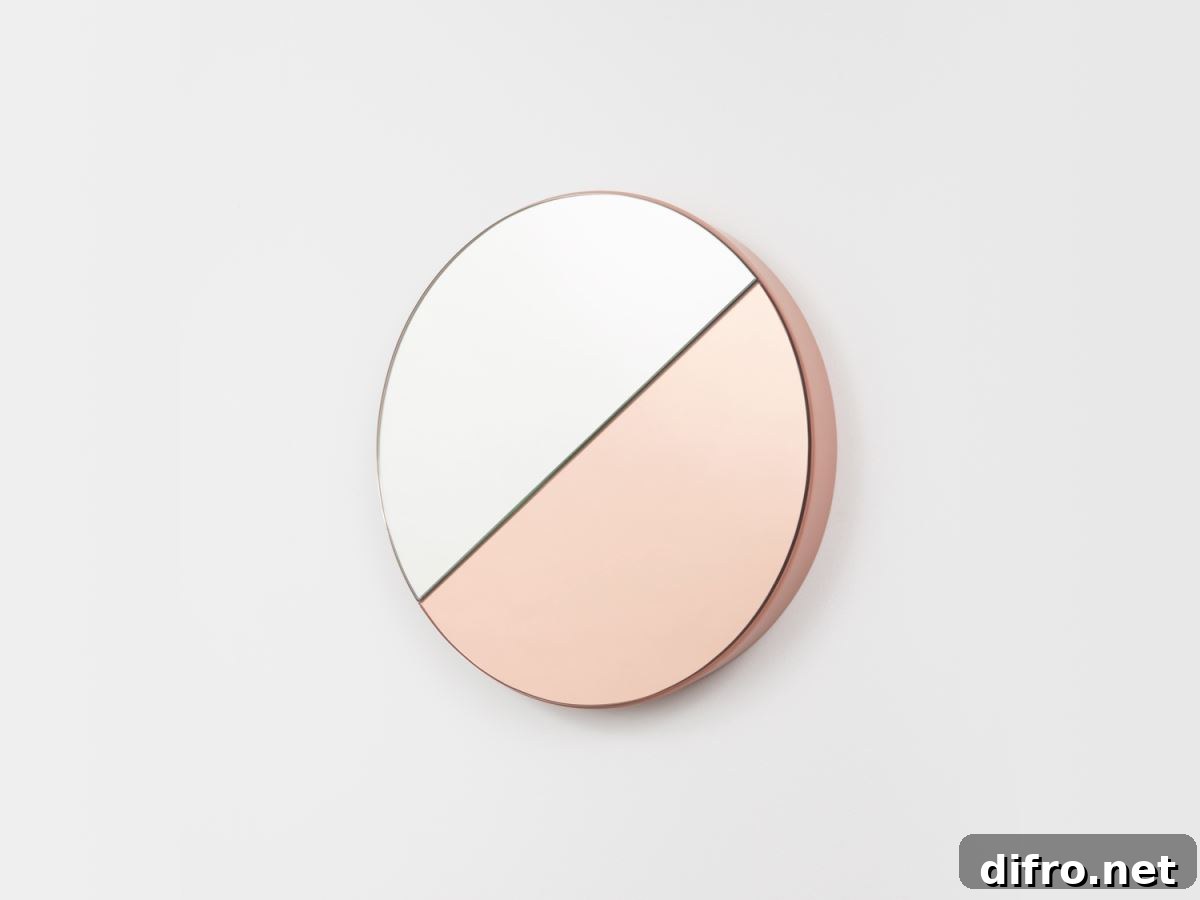 Peach tinted glass mirror