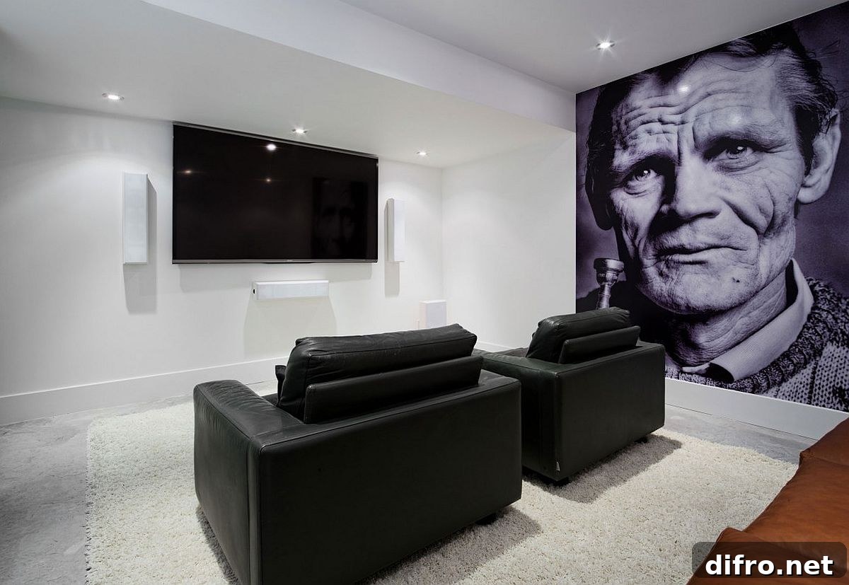 Home cinema with a giant print that stands out