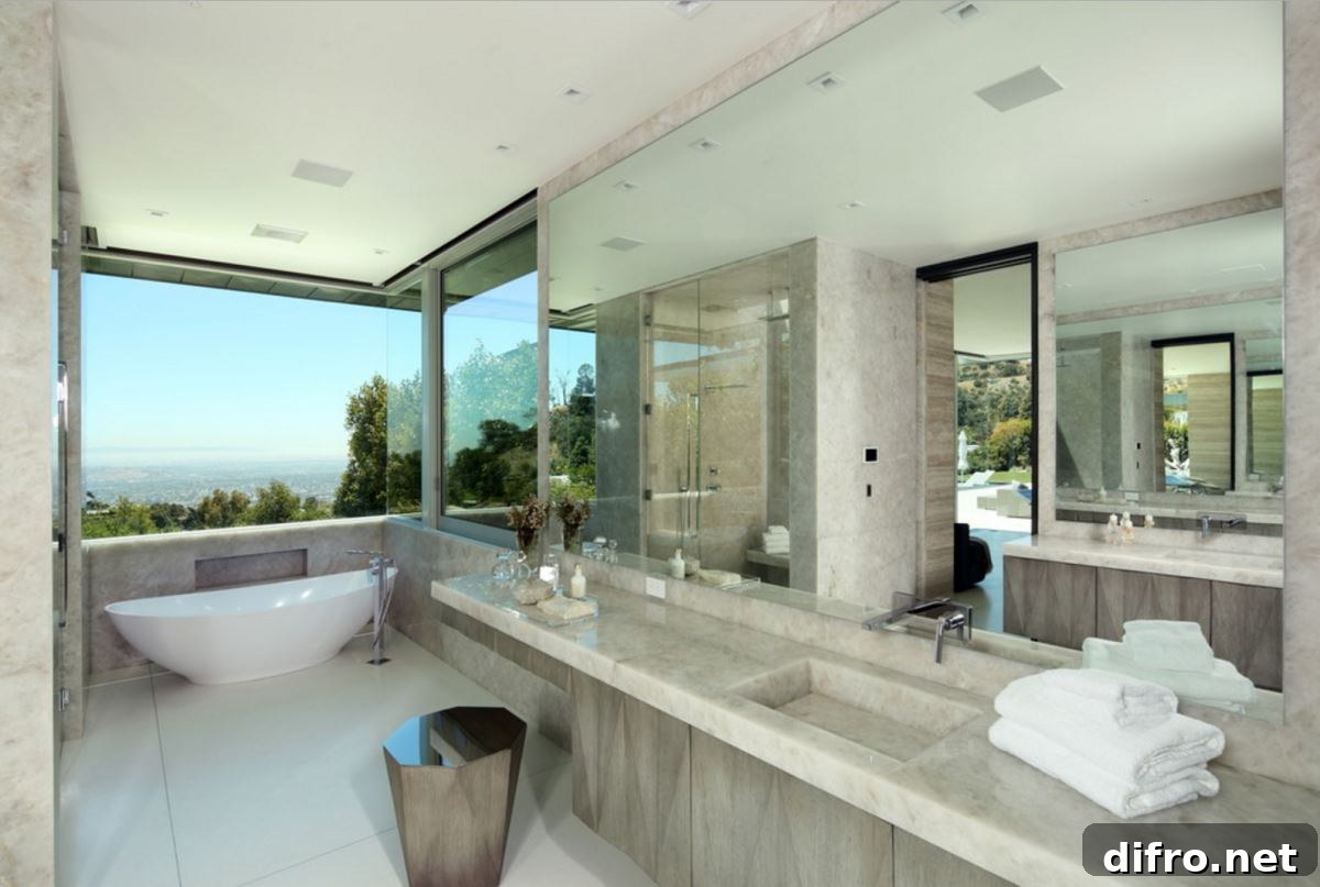 Powder room with clean countertops
