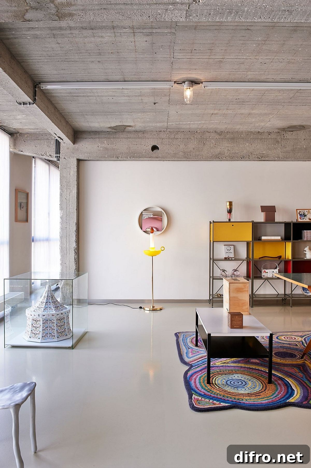 Quirky decor additions give the home office a fun vibe