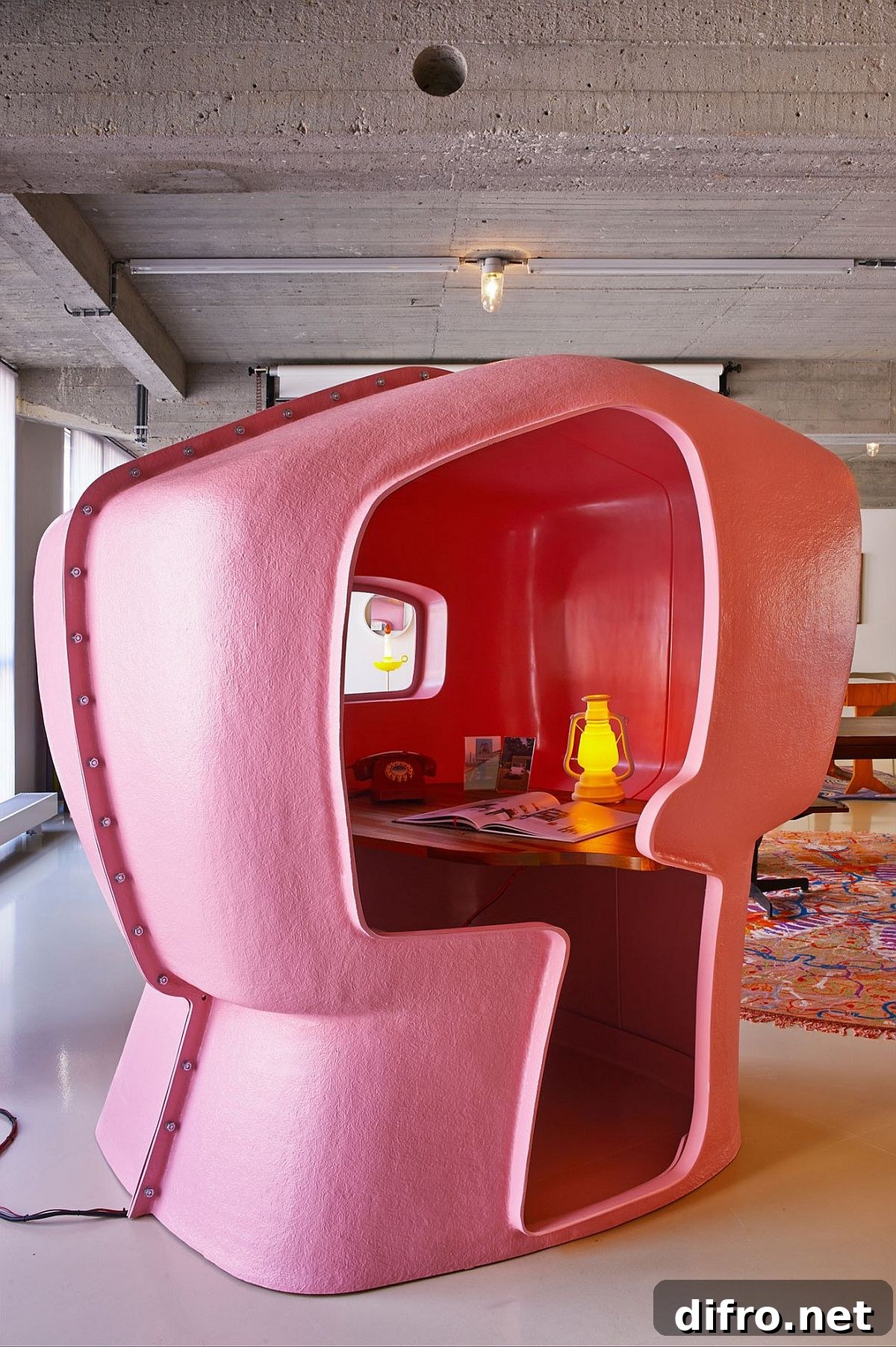 Custom pink enclosure for the home office