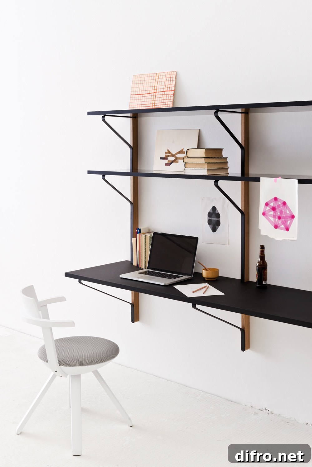 Kaari shelf with desk by Ronan & Erwan Bouroullec for Artek. Image courtesy of Artek.