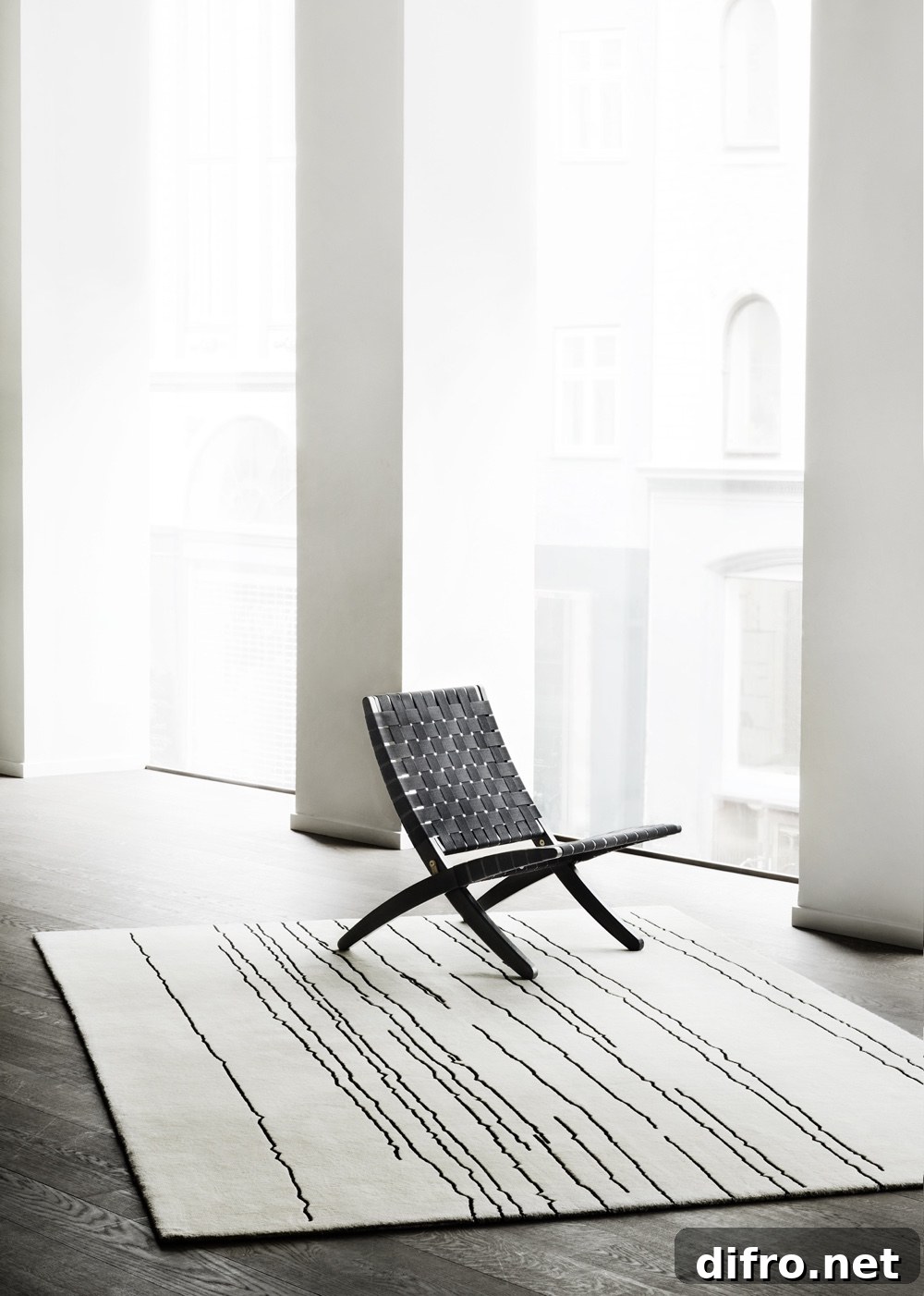 Woodlines rug designed by artist Naja Utzon Popov for Carl Hansen & Søn. Image courtesy of Carl Hansen & Søn.