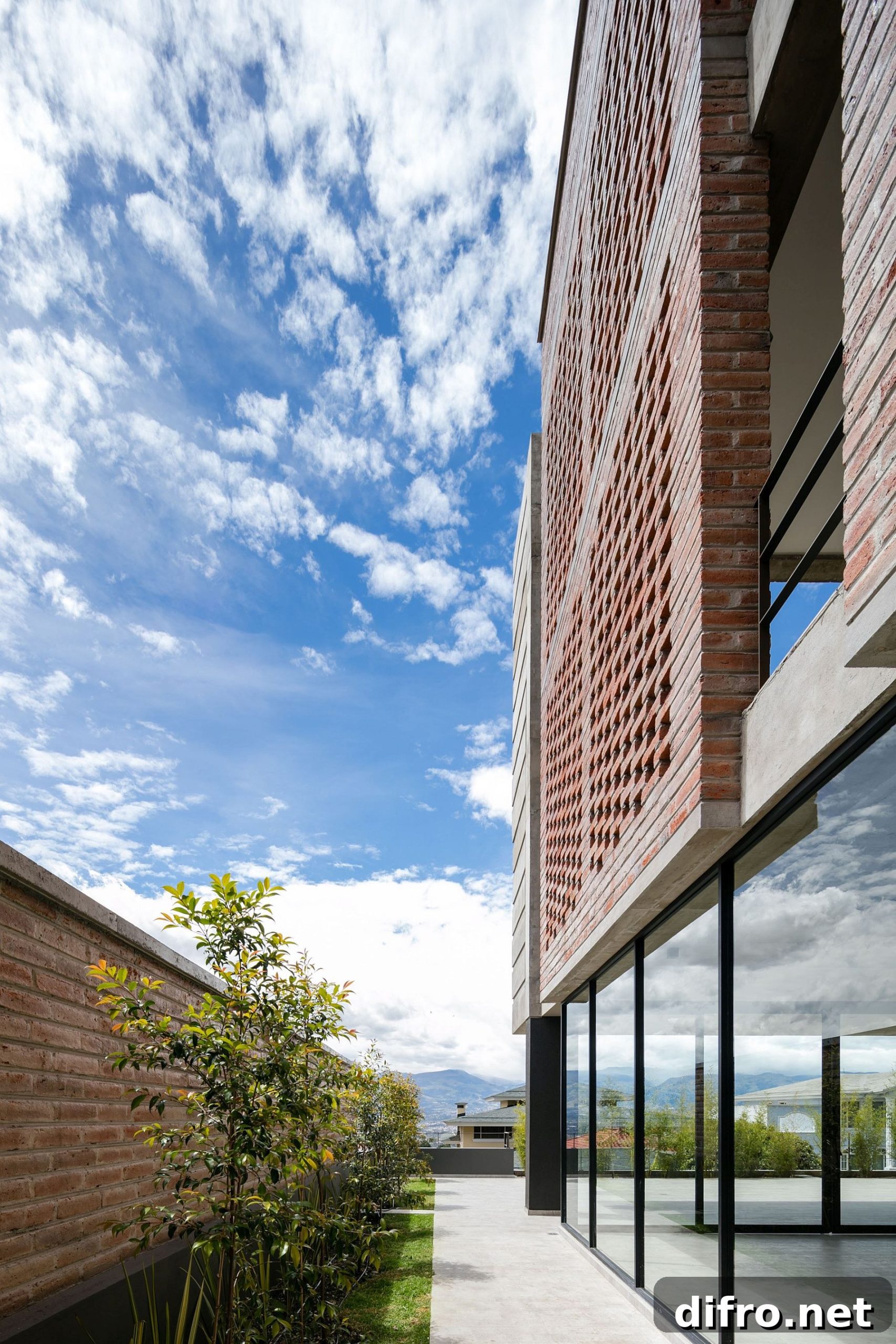 Fabulous combination of brick, glass and concrete at the Apartment Building