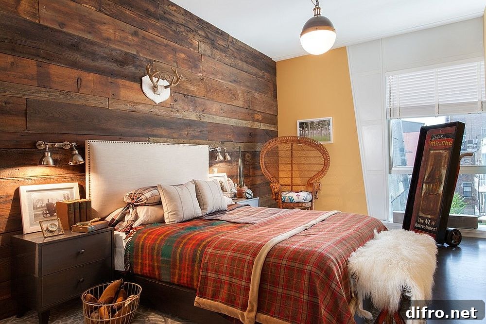 Fabulous bedroom with rustic and shabby chic styles rolled into one [Design: Shades by Design]