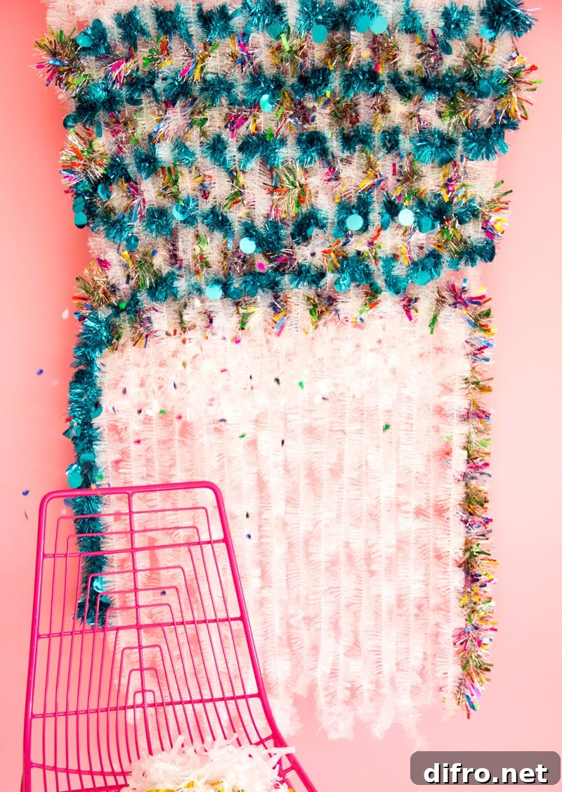 Tinsel wall hanging from A Subtle Revelry