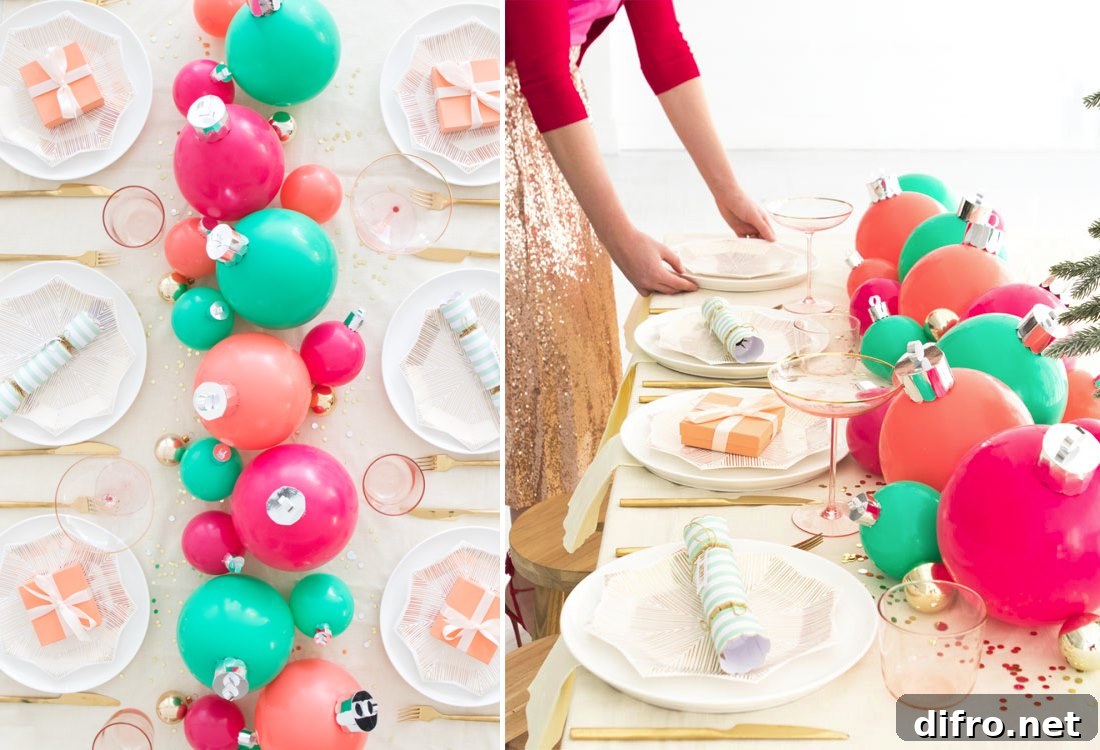 Balloon ornament centerpiece from Oh Happy Day