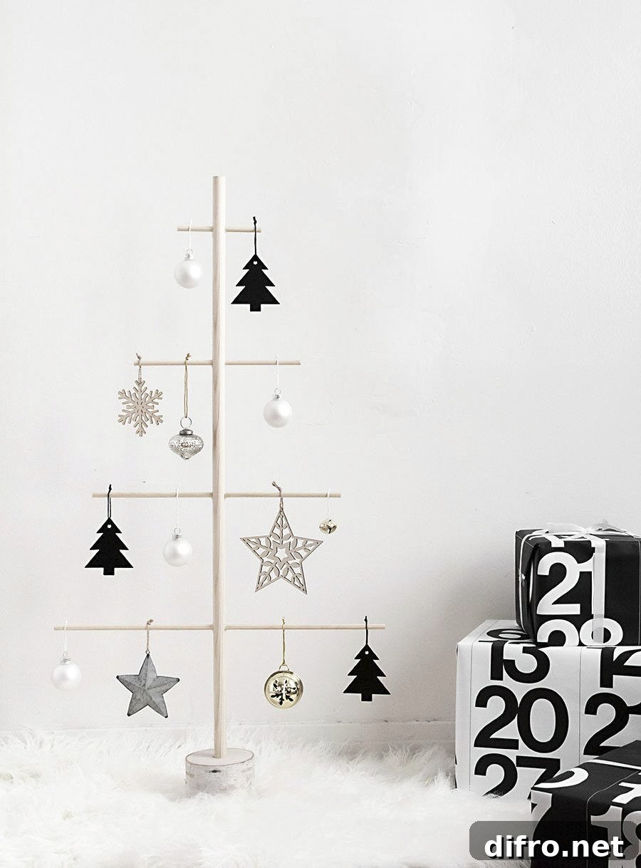 Wooden dowel tree from Homey Oh My