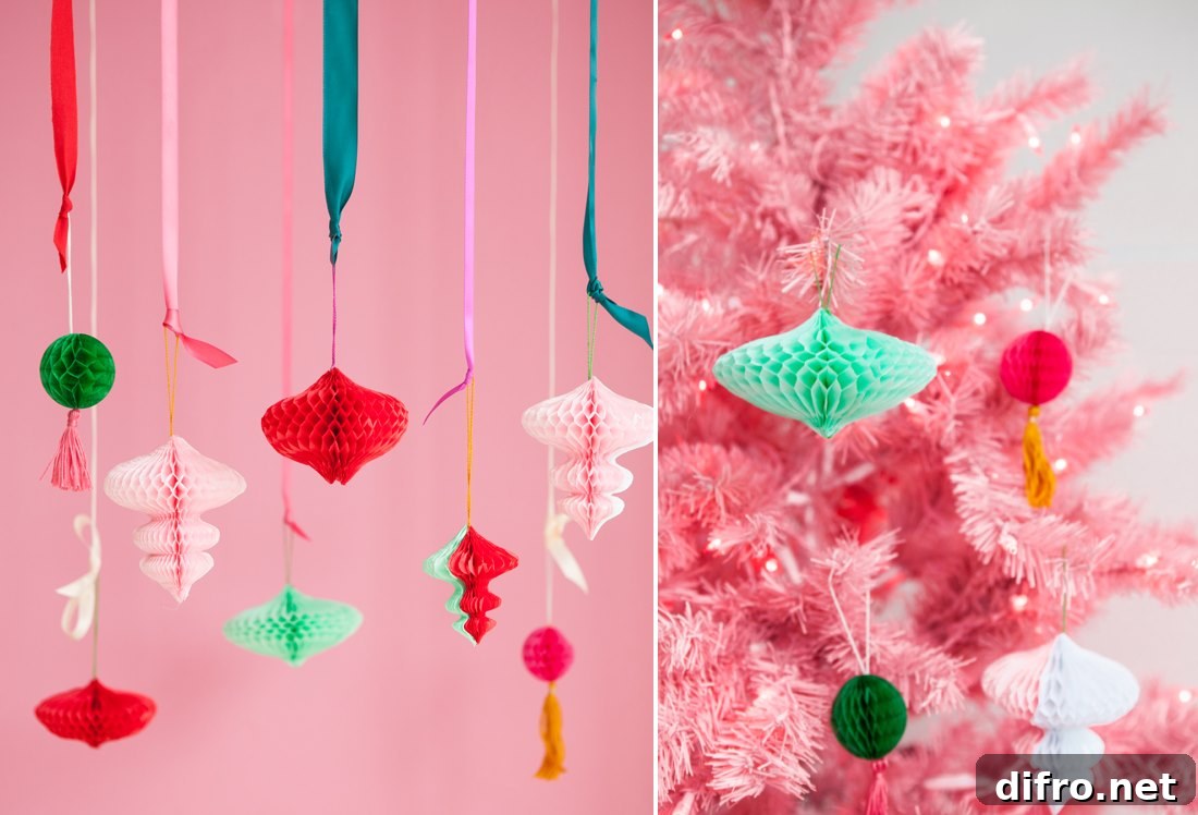 Honeycomb ornaments from Oh Happy Day