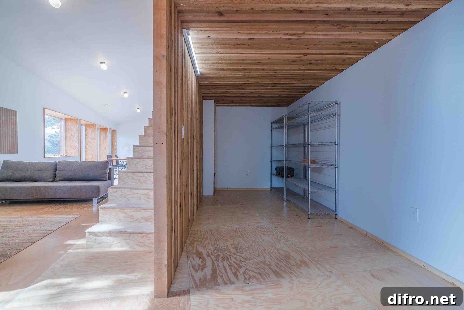 Interior clad in FSC plywood and cedar