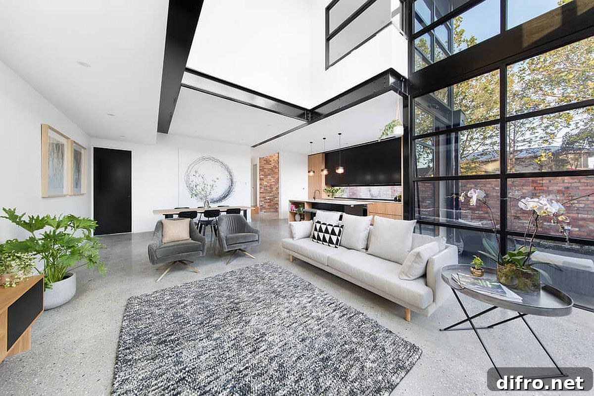 Gray and white living room design