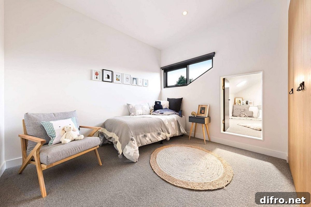 Children's bedroom in white with sofa