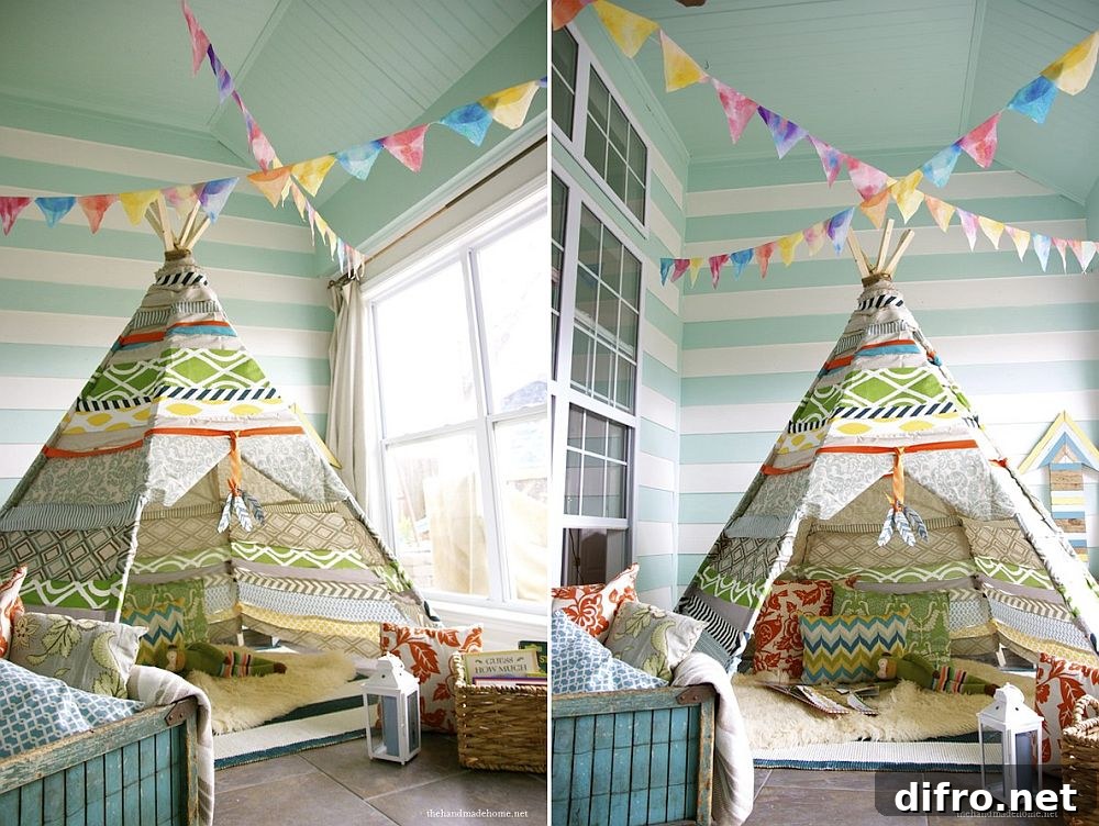 No sew teepee idea