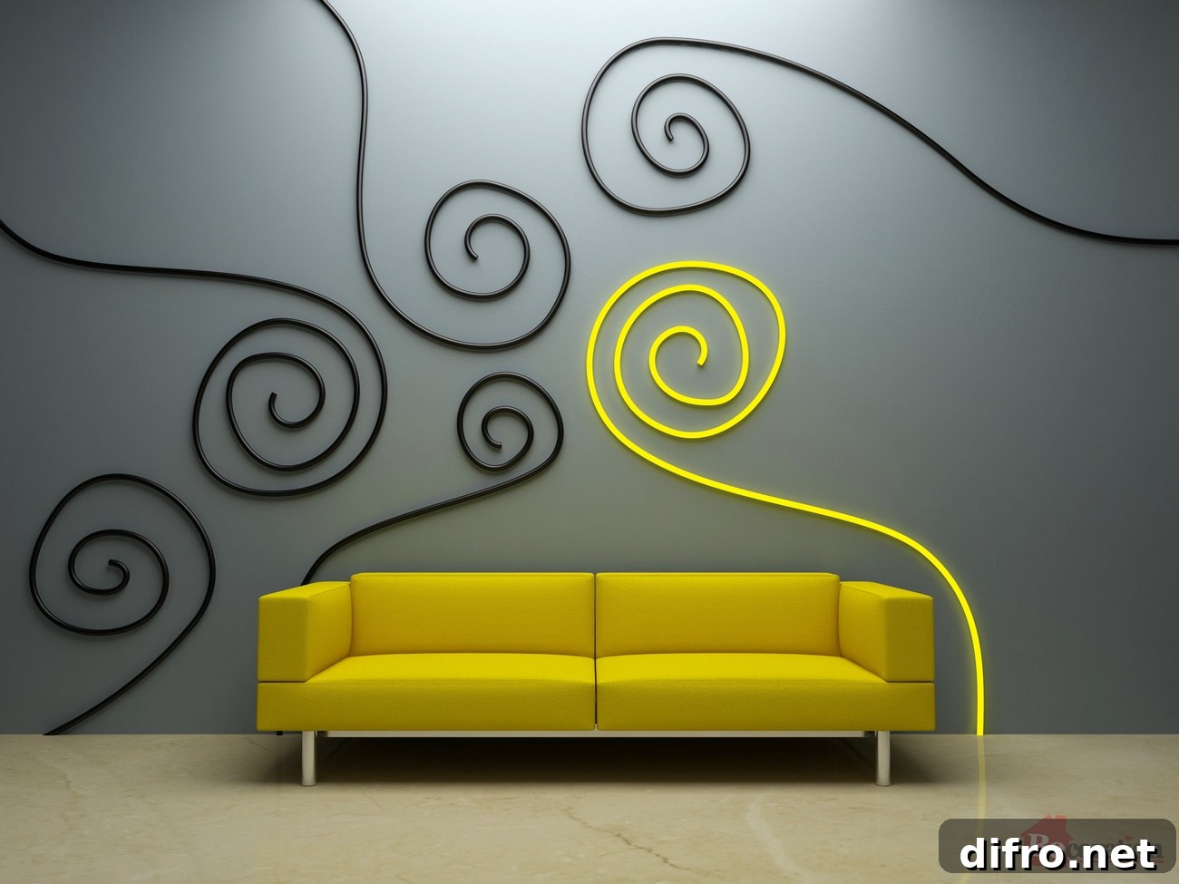 Colorful sofa dictating the ambiance of a room
