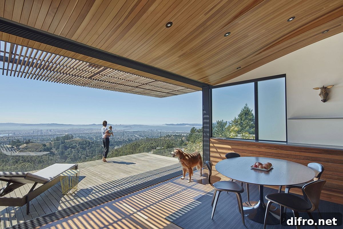 View of Oakland and mountain landscape from the Skyline House