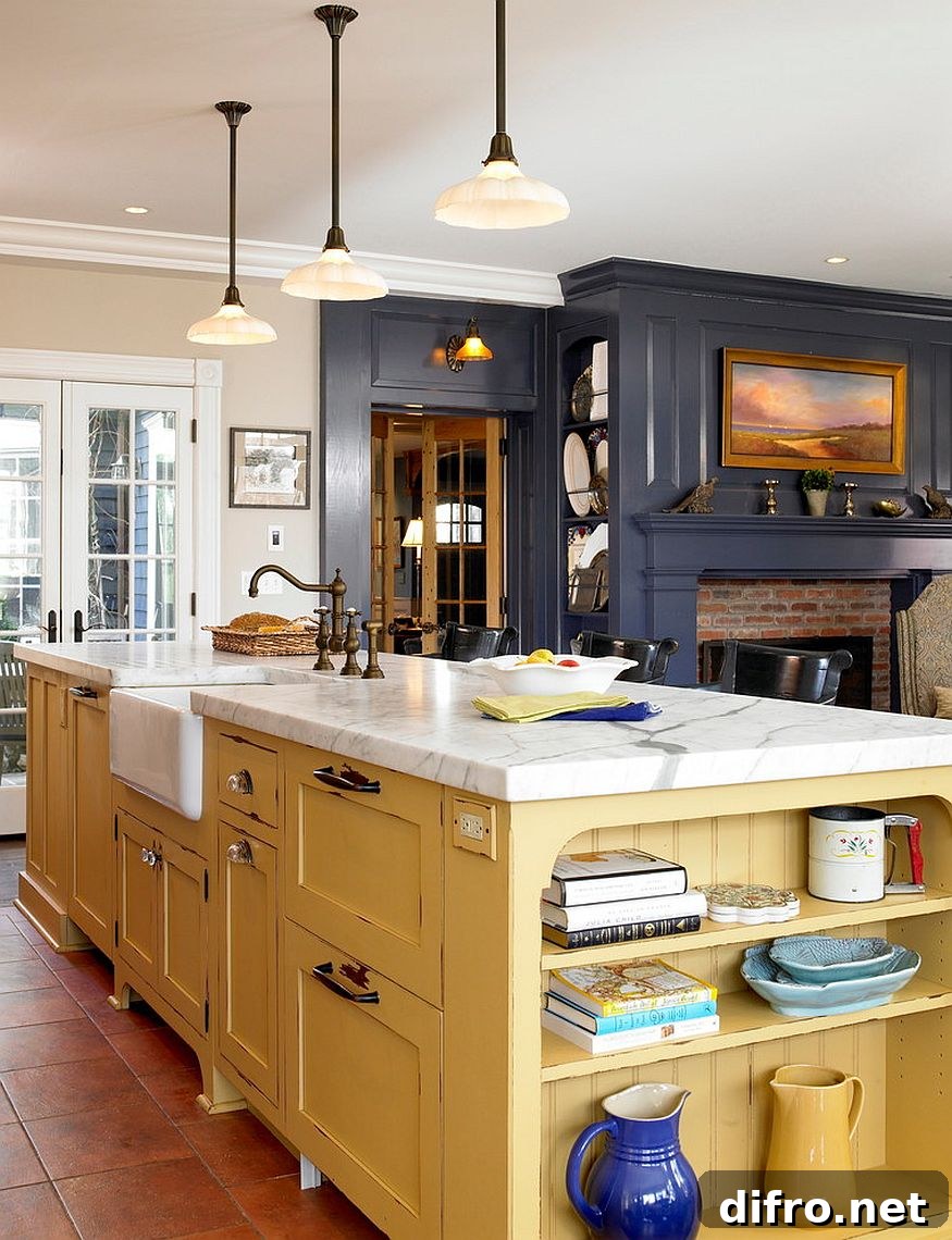 Mellow yellow kitchen island