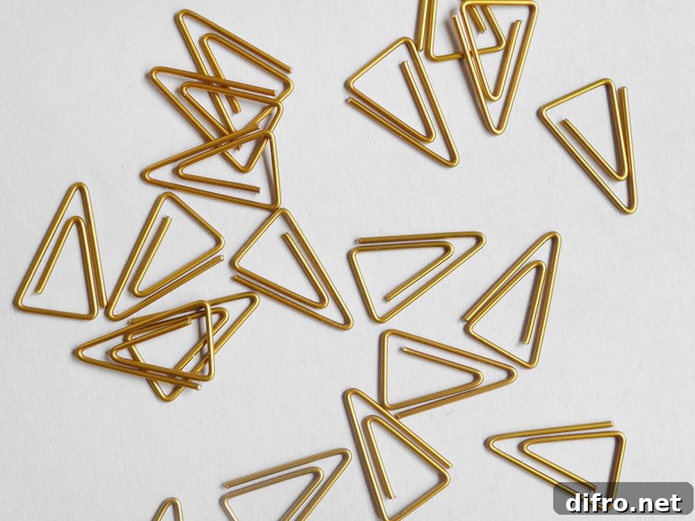 Gold triangle paperclips