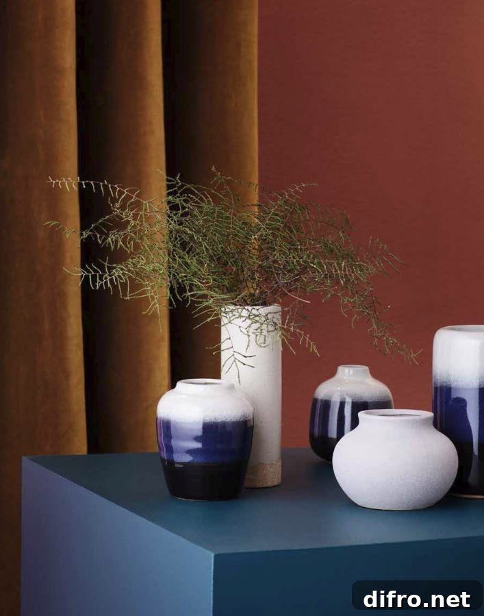 Rust meets blue in a vignette from Broste Copenhagen