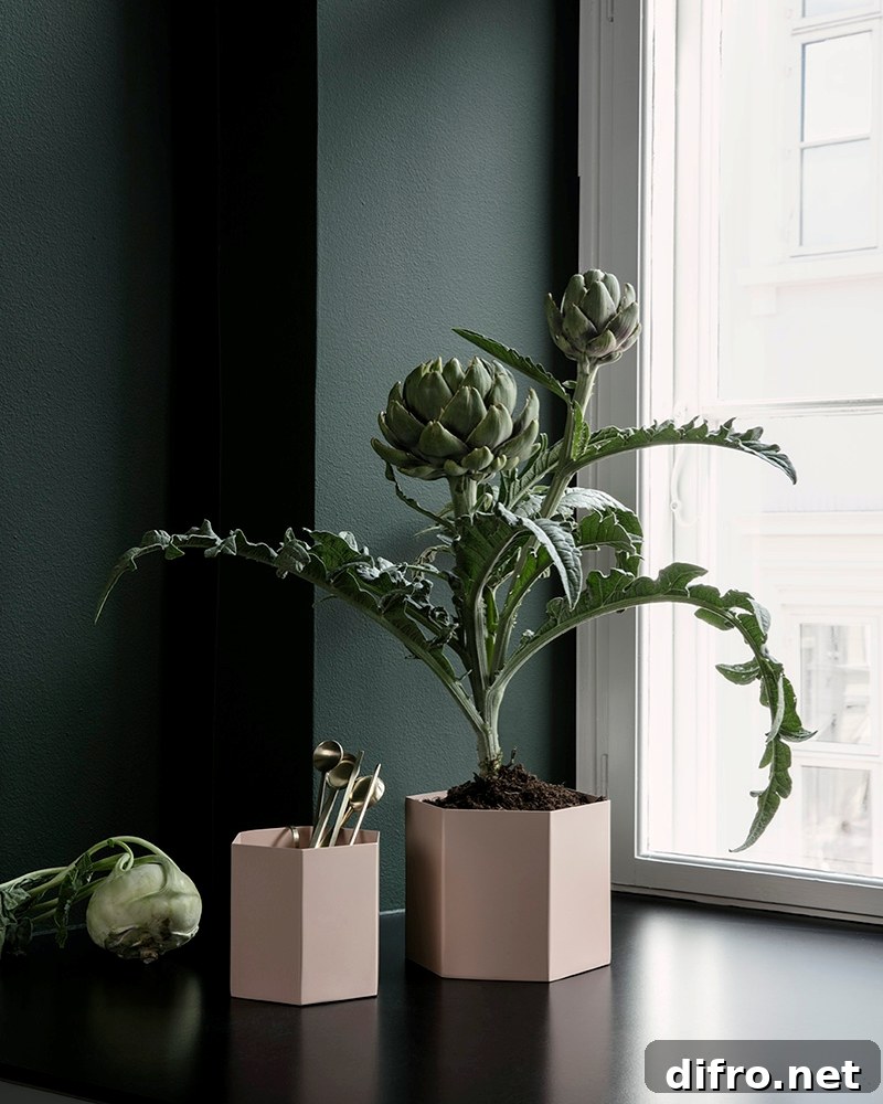 Rich green meets blush pink