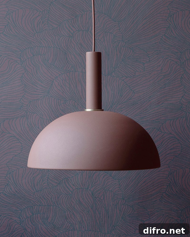 Berry-toned wallpaper from ferm LIVING