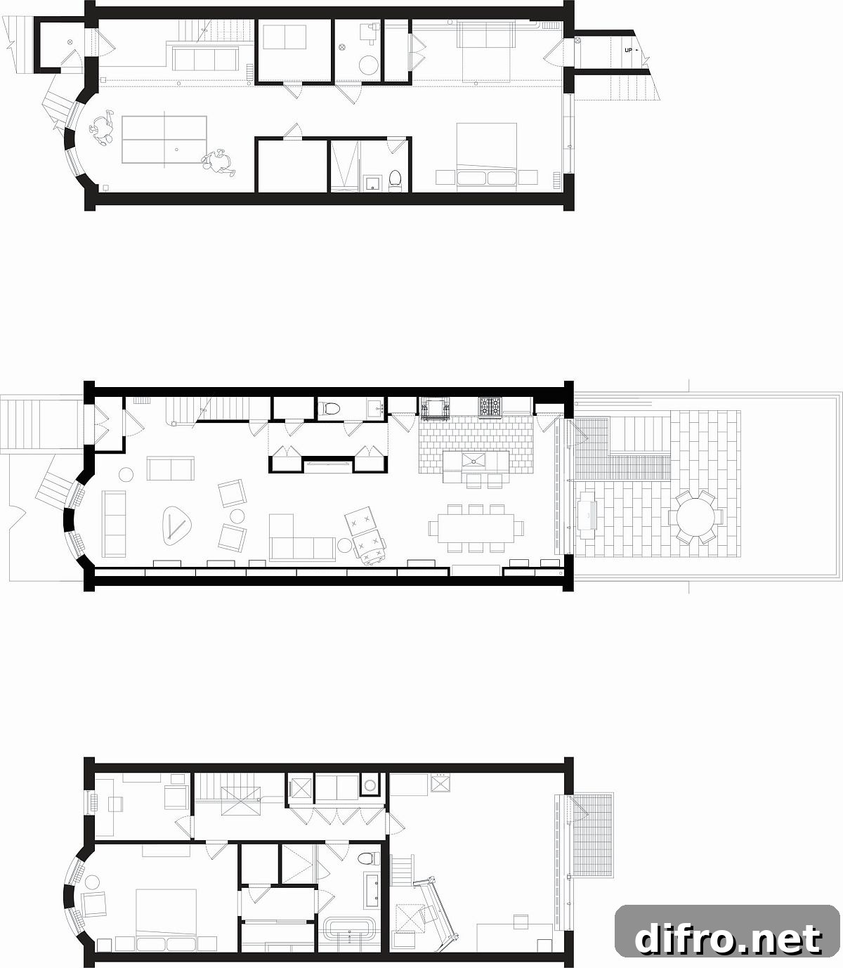 Floor plan of the revamped Brooklyn row house