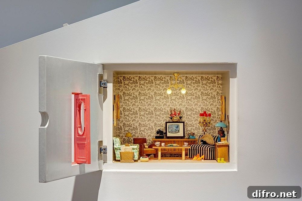 Living room diorama as an artistic addition