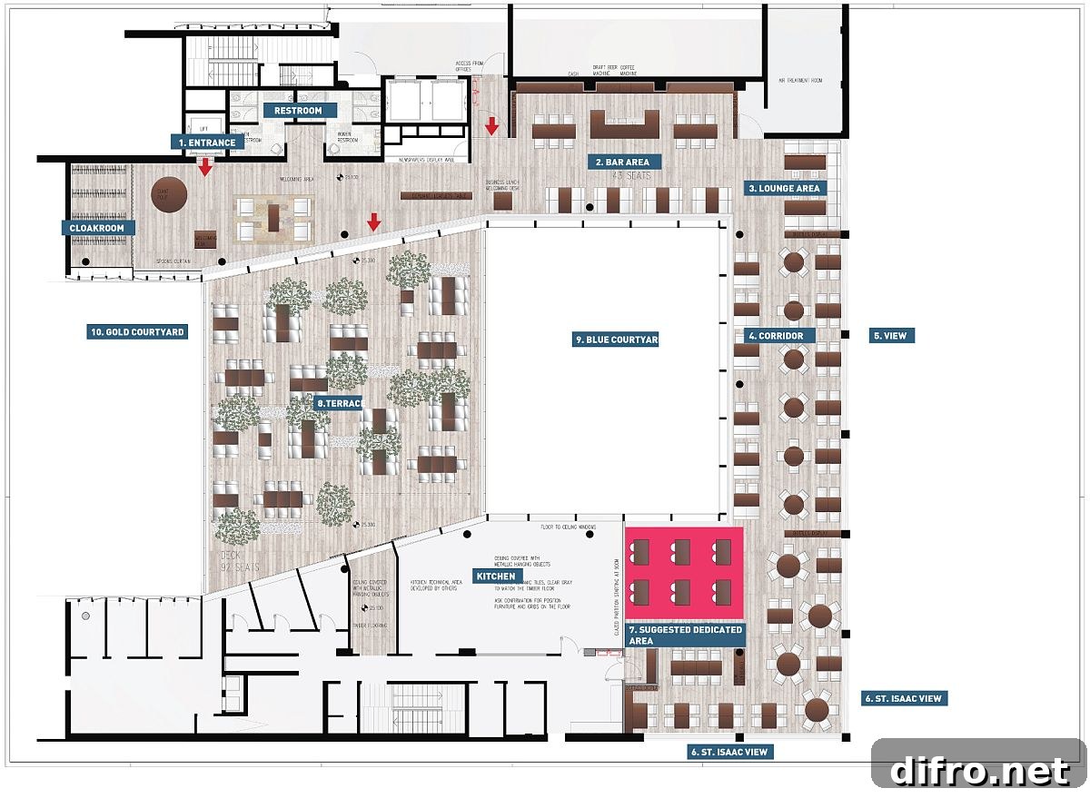 Floor plan of Mansarda Restaurant