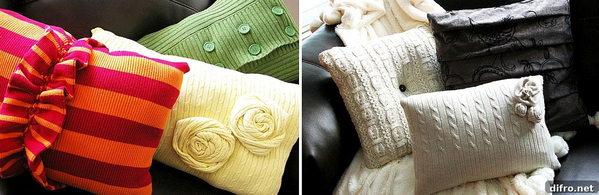 Comfortable DIY sweater pillows