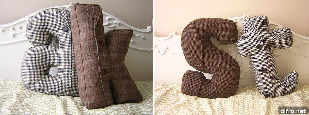 Custom alphabet DIY throw pillows