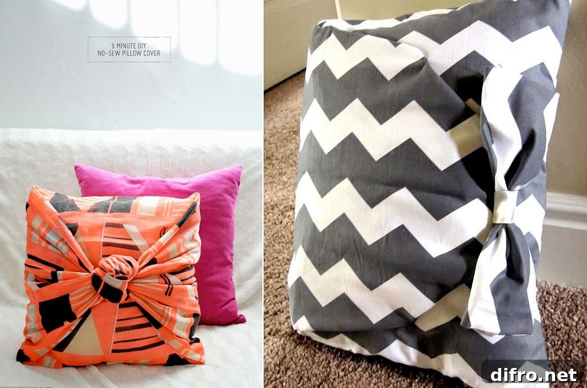 5-minute DIY no-sew pillow cover