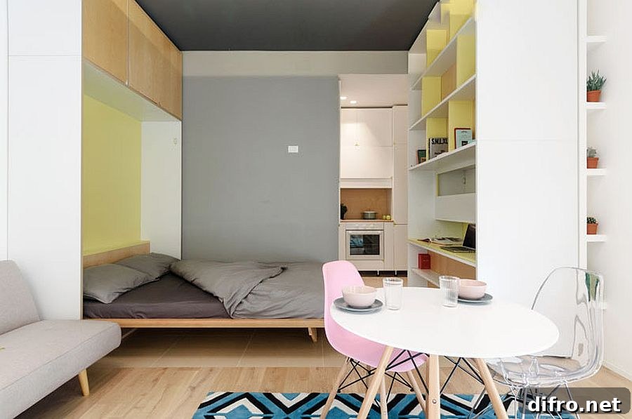 Murphy bed hidden in the wall
